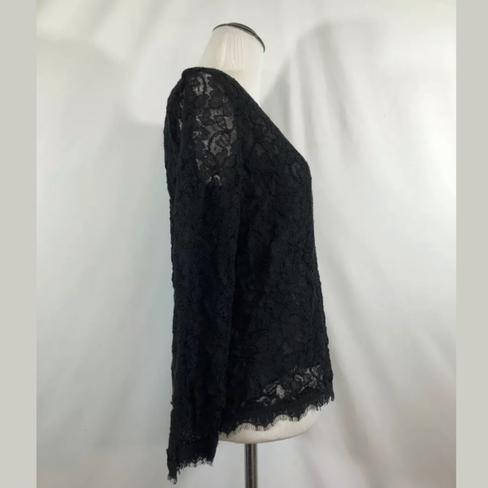Diane Von Furstenberg Brielle Lace Top in Black - Picture 4 of 8